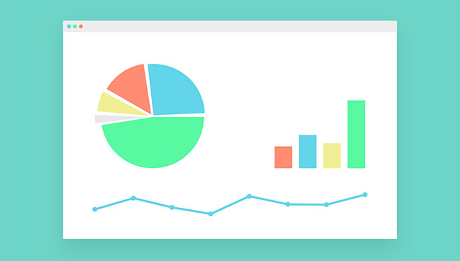 Pie, line and bar charts on a browser