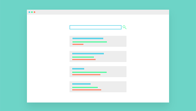 Vector graphic of search results page on a search engine